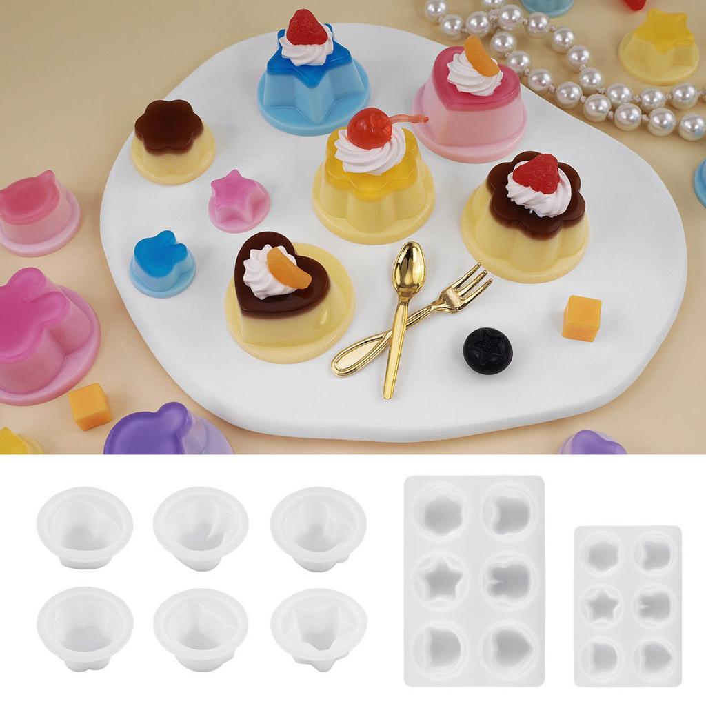 Cute Heart Star Animals Pudding Silicone Molds Epoxy Resin Casting Mold Craft Earrings Pendant Mold DIY Keychain Jewelry