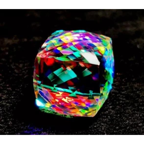 Mystic Topaz Fancy Cube Cut Rainbow Colour Natural Certified Gemstone