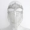 Full Face Masquerade Mask Veil Facial Jewelry Accessories Personality Rhinestone Mask  Party