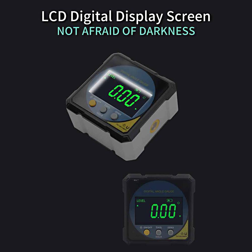 Two-sided Laser Digital Protractor Magnetic Inclinometer 4 X 90 Degrees  Angle Finder 2 Modes Level Box