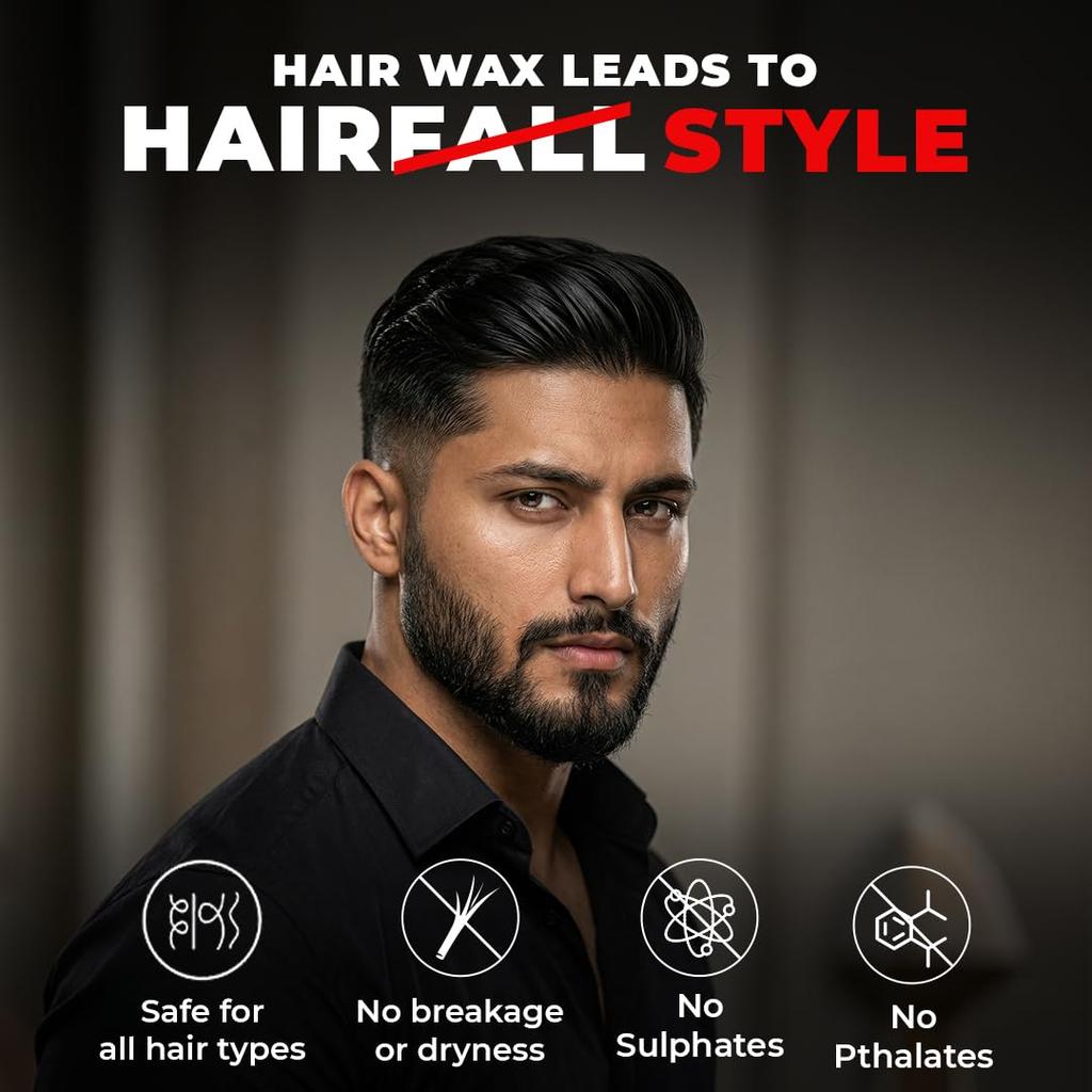 Beardo Stronghold Hair Wax 100 gm Pack of 1 Glossy Finish Shine Strong Hold Styling Gel