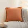 Solid Color Velvets Throw Pillow Case with Tassels Trim Bohemians Style for Living Room Decoration 18x18