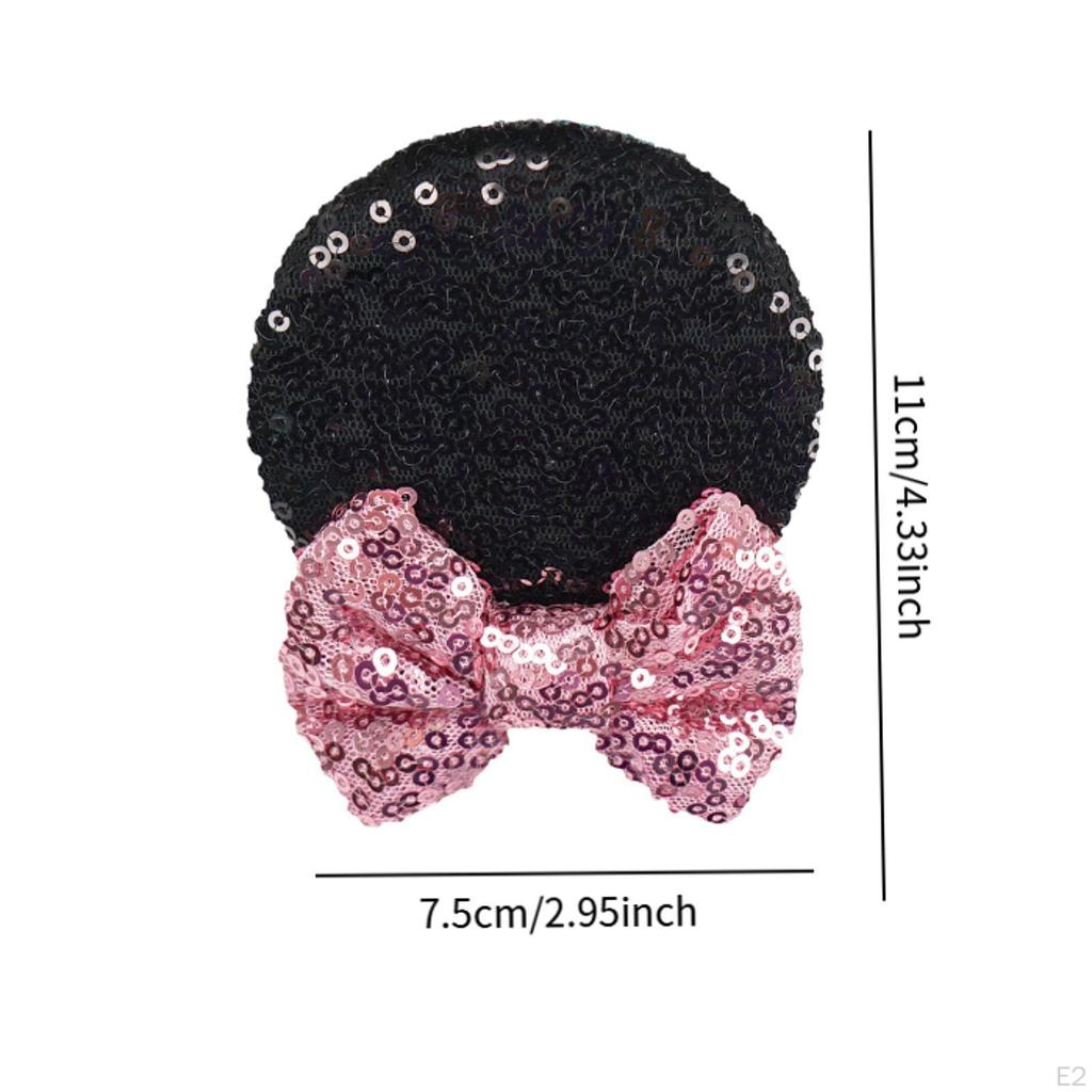 2 Pary Klipsów do Włosów z Uszami Myszy Urocze Myszki z Cekinami do Dekoracji Kostiumu