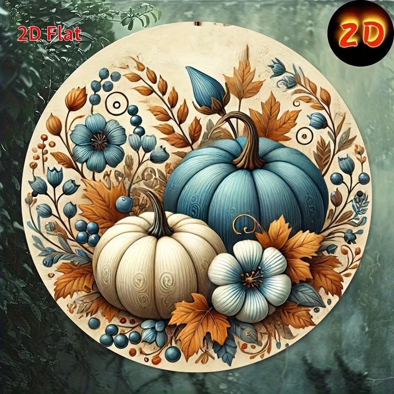 D Flat D Flat Printing One Piece Pumpkin Pattern Design of Bountiful Harvest Flat Printed Metal Signboard