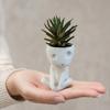 Cute Ghost Planter, Resin Sitting Figure Flowerpot, Novelty Glow-in-The-Dark Plant Pot for Succulents Cacti Small Houseplants