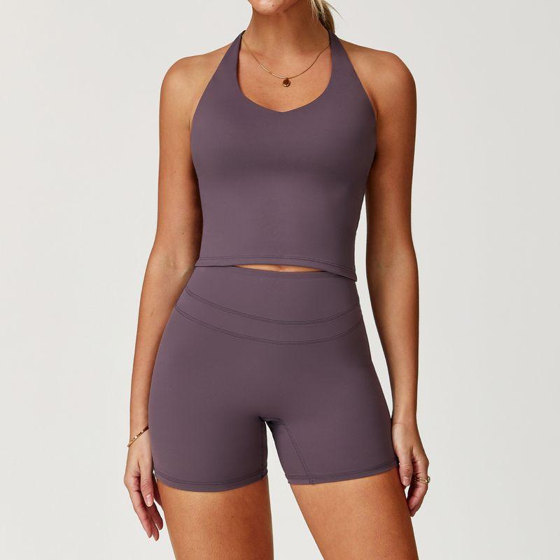Guangzhou Zechuang Clothing Co., Ltd. Brushed Tight Back Yoga Suit Stretch High Waist Workout Clothes for Women Running
