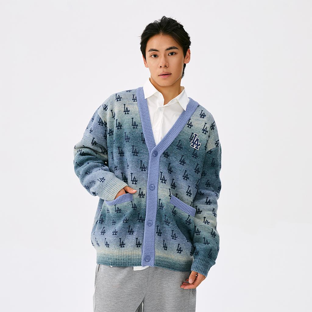 New MLB MONOGRAM Collection Los Angeles Dodgers 25FW Knitwear Unisex Light Blue 3AKCM0354-07BLL