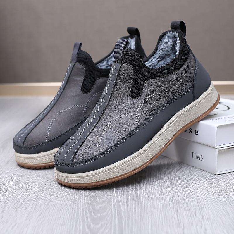 

Зимние старые пекинские тканевые туфли мужские хлопковые туфли утепленные теплые для среднего и пожилого возраста папа спортивные водонепроницаемые повседневные нескользящие туфли для пожилых 38 серый