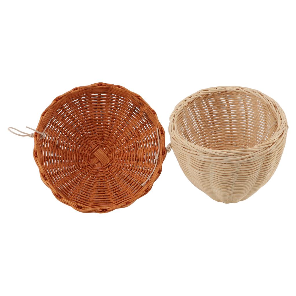 Rattan Storage Basket Mushroom Shape Decorative Woven Fruit Basket Wall Hanging Storage Basket with Lid Photo Prop Room