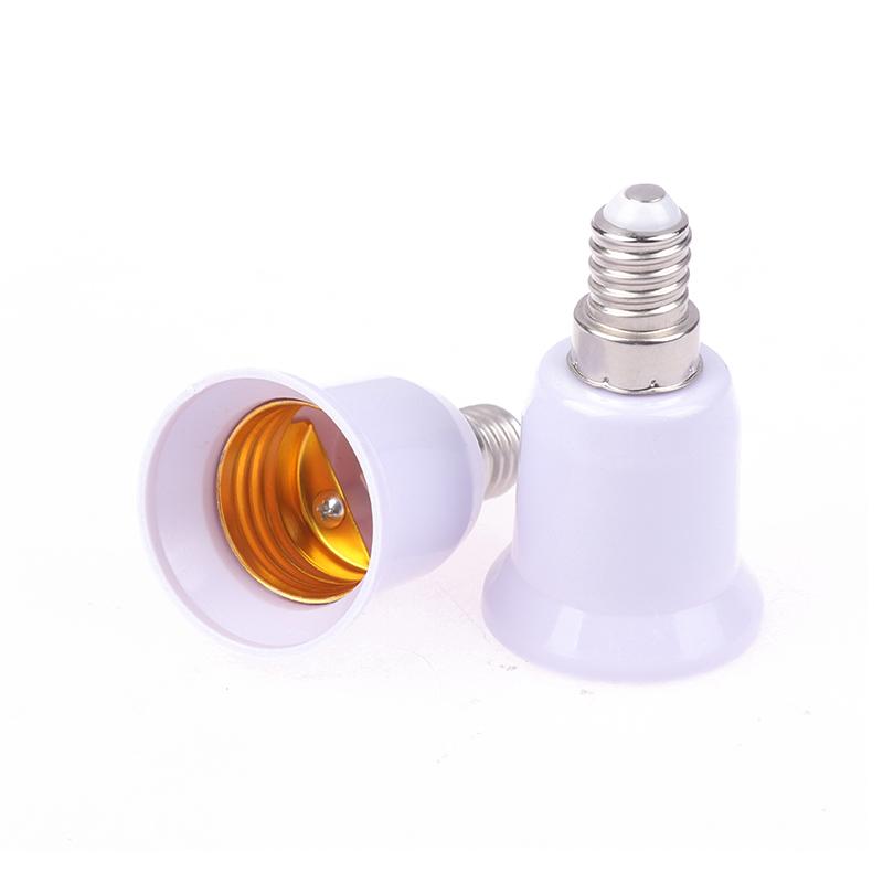 2Pcs E14 To E27 E14-D27 Adapter Conversion Socket Fireproof Plastic Converter Socket Bulb Adapter Lamp Holder Adapter
