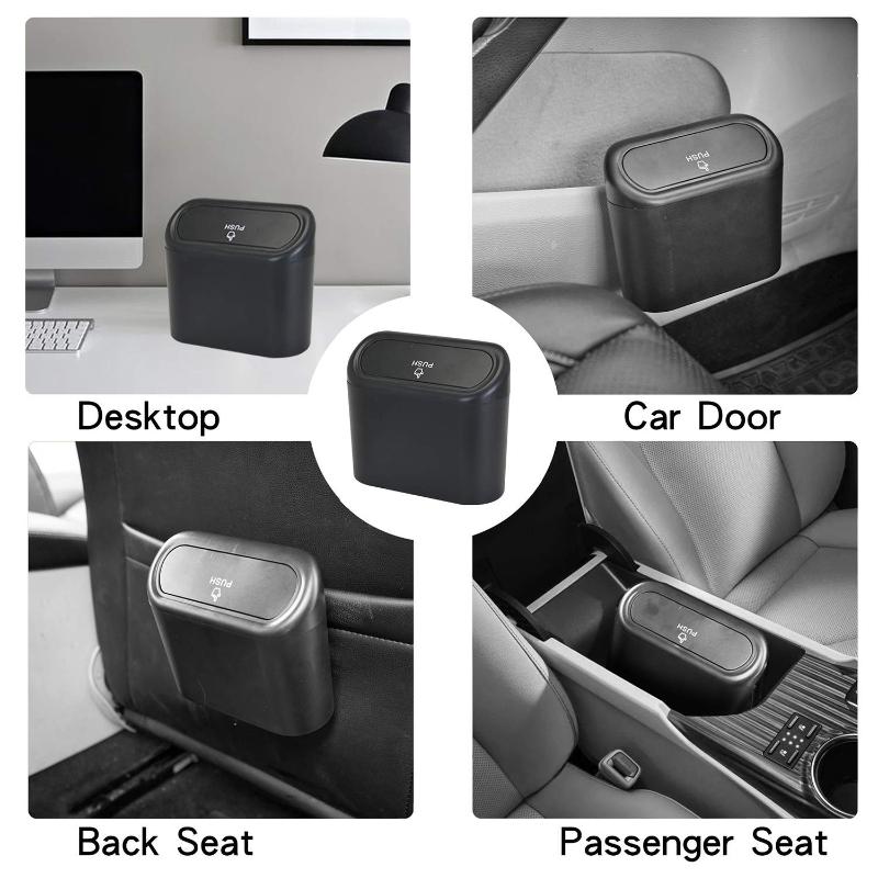 Hanging Car Trash Can Vehicle Garbage Dust Organizer Dust Case Storage Box Car Mini Pressing Trash Bin Auto Interior Accessories