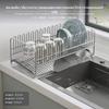 304 Stainless Steel Dish Rack, MultiFunctional Kitchen Drainer Organizer, Countertop Storage,