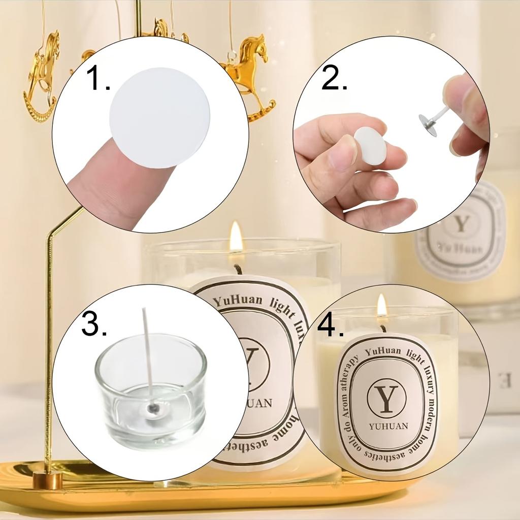 20PCS/Sheet Candle Making Kit Candle Wicking Stickers Double-sided, Heat-resistant Wick Stickers for Candle Making Supplies