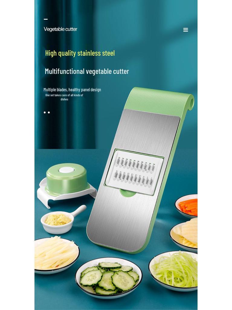 Multifunctional Stainless Steel Vegetable Slicer & Grater with Hand Guard