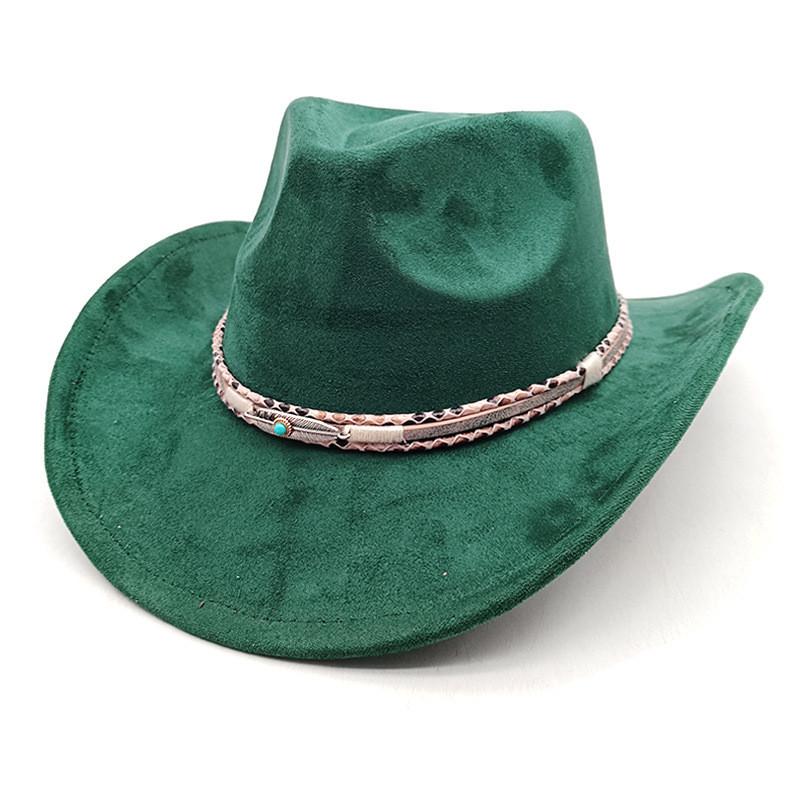 Ethnic Style Cowboy Hat With Wide Brim For Men Women Spring Sun Protection