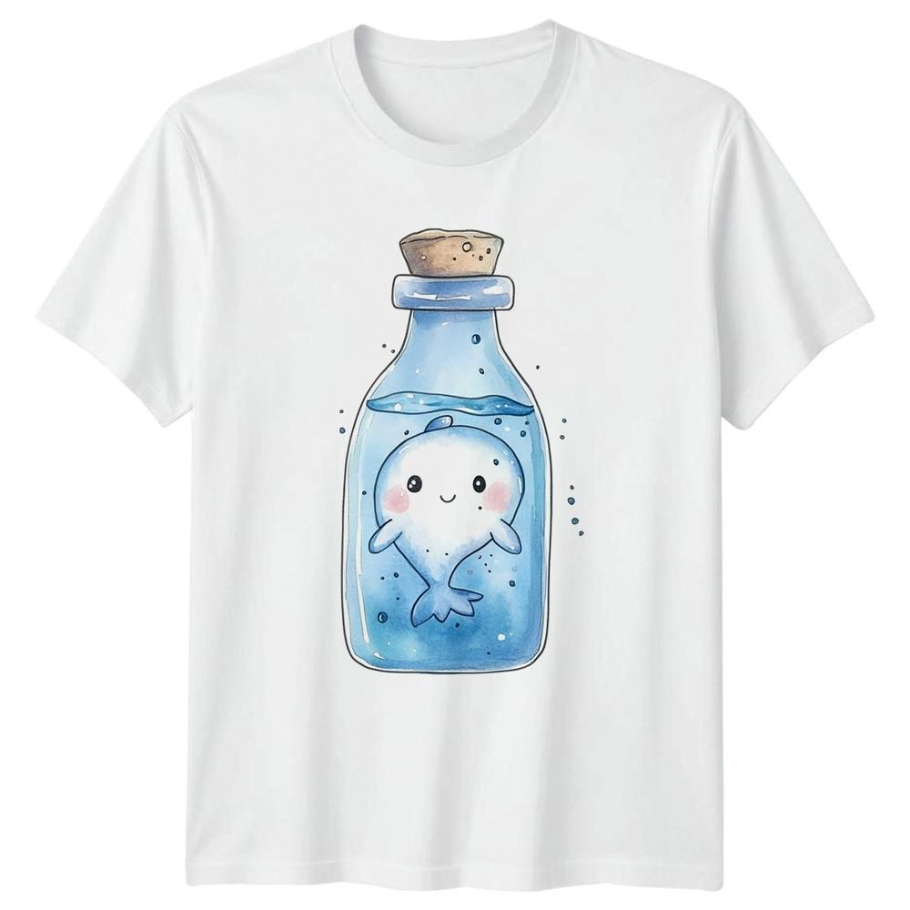 Cute Whale In A Bottle TShirt Ocean Animal Gift For Him And Her S