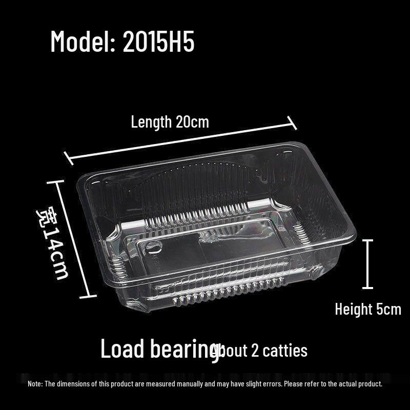 Disposable Transparent Rectangular Fruit Salad Box with Lid for Freshness Preservation