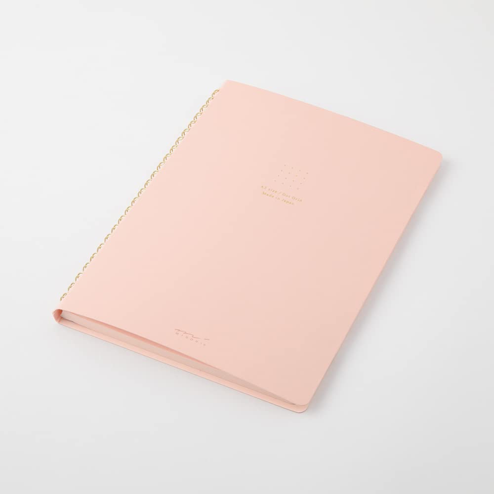 DESIGNPHIL MIDORI A5 Ring Notebook - Pink Dot Grid, Stylish Journal 15332006