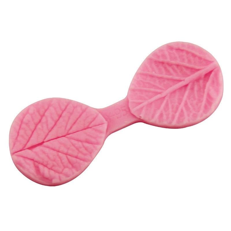 Nowa Forma do Dekorowania Tortów DIY Wypuklarka z Żyłkami Podwójnego Liścia Silikonowa Forma do Tortu Forma do Artystycznego Cukru Forma do Fondantu Narzędzia do Dekorowania Tortów z Fondantu