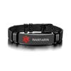Męska biżuteria z alertem medycznym i spersonalizowane identyfikatory z grawerem Bransoletki Stal nierdzewna Opaska na nadgarstek Bransoletka Personalizowana Bangle awaryjne