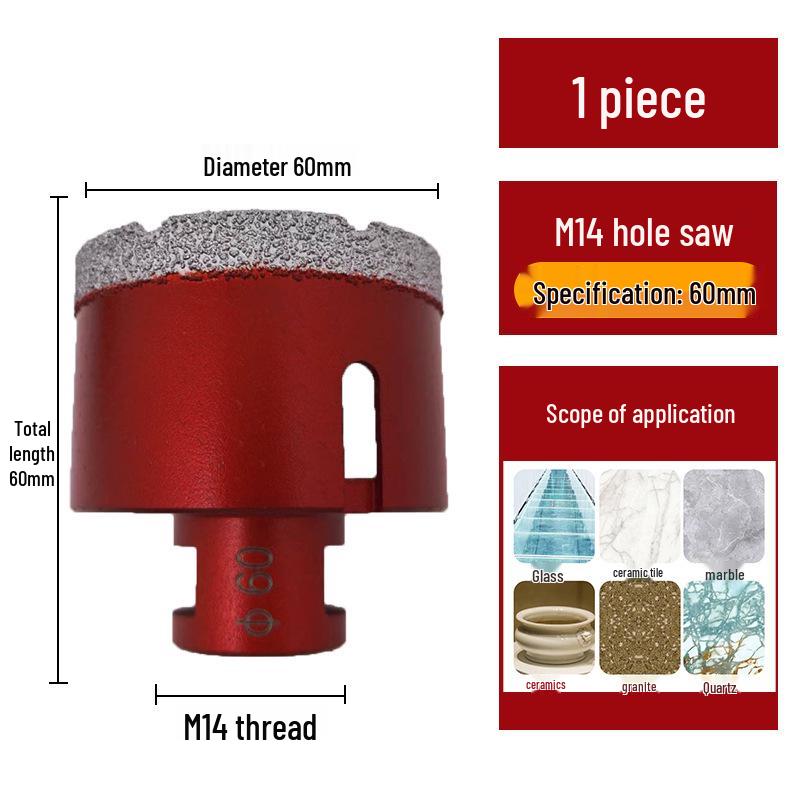 Pânză diamantată brazată M14 pentru gresie, marmură, piatră, sticlă - Bit de găurit pentru polizor unghiular pentru mărirea găurilor