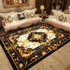 Goldener Luxusteppich für Wohnzimmer Europa Große Fläche Sofa Waschbare Teppiche Dekoration Zuhause Rutschfeste Bodenmatte für Schlafzimmer Bettseite