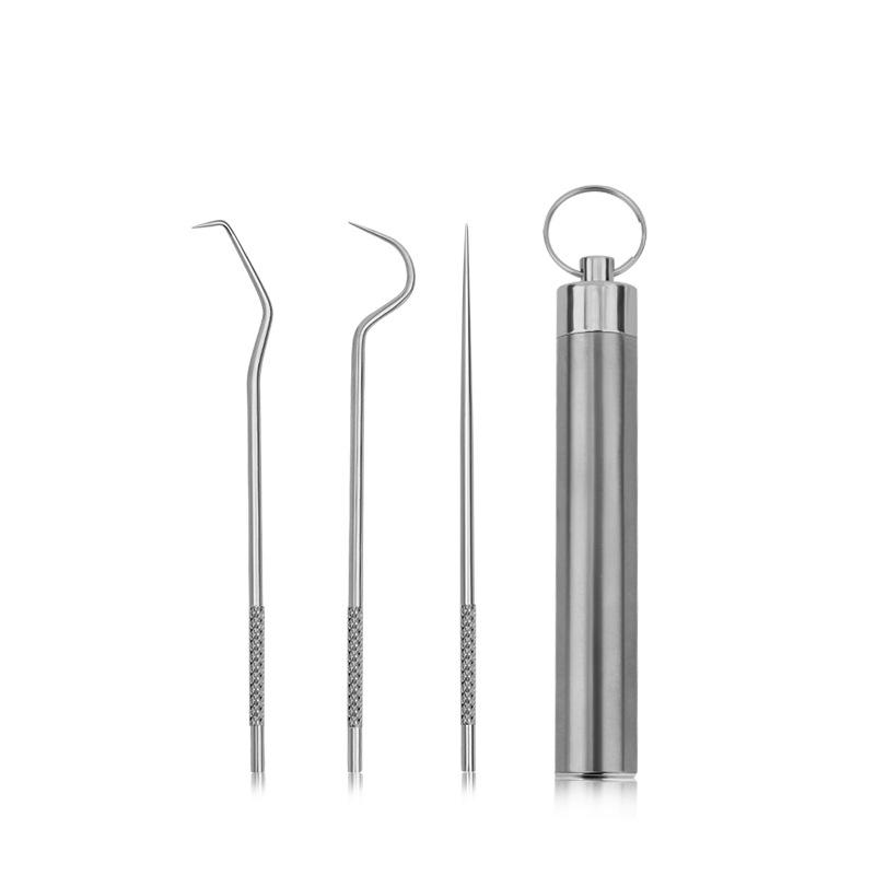 

304 Stainless Steel Toothpick Set Portable Toothpick Holder Toothpicks Oral Care And Dental Cleaning Tools