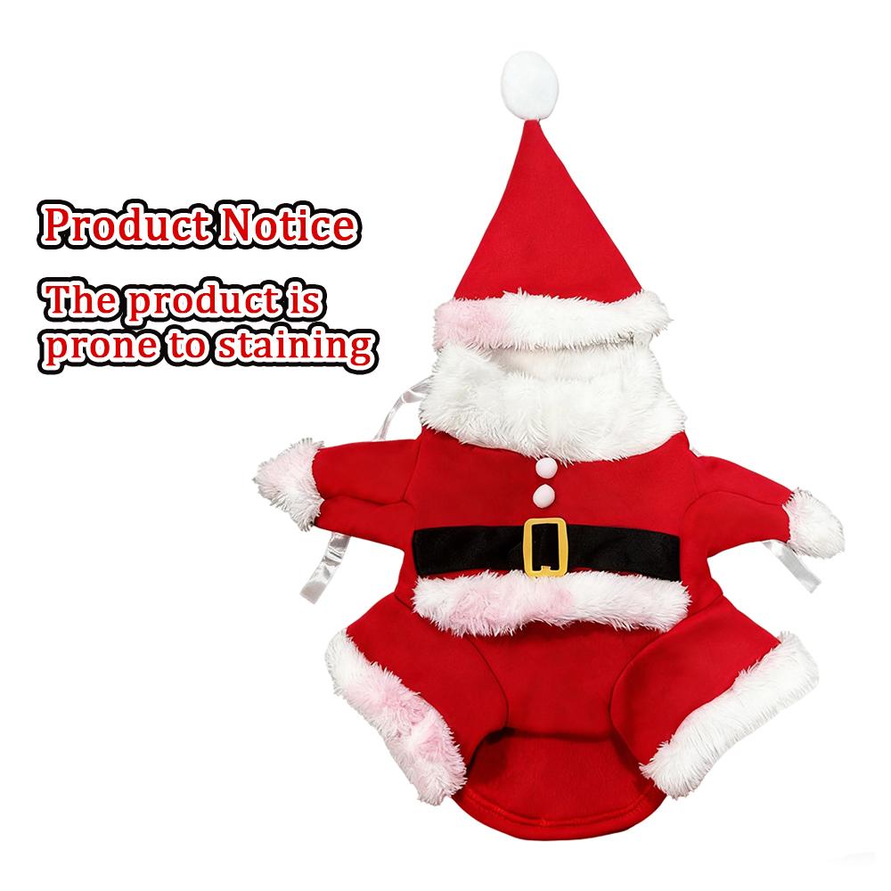 

Cute Dog Santa Claus Outfit Christmas Costume for Small Dogs Cats Yorkie Cosplay Clothes Dress Up Jumpsuit Party Gifts Supplies S червоний