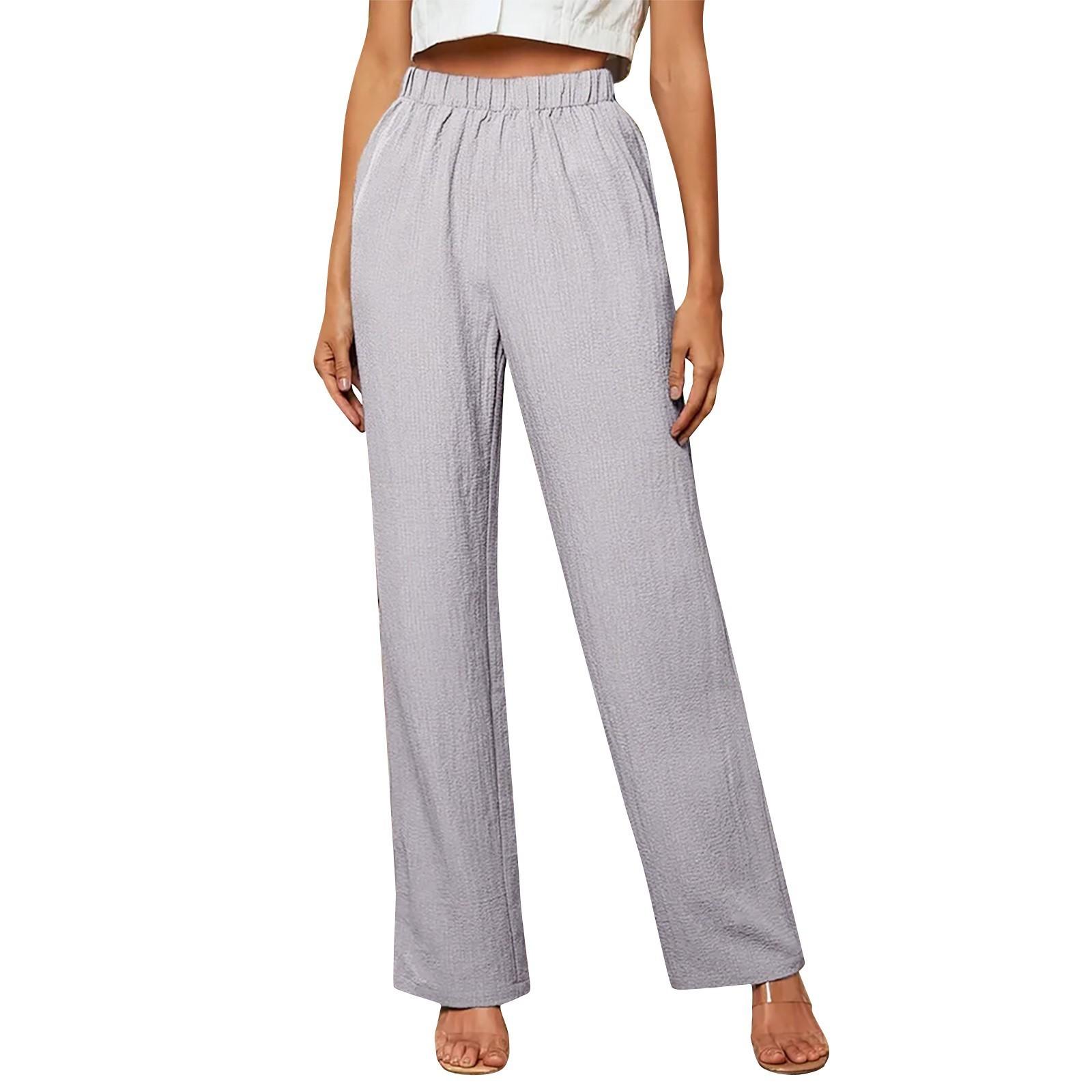 

Женские новые повседневные модные удобные прямые брюки с эластичной талией S