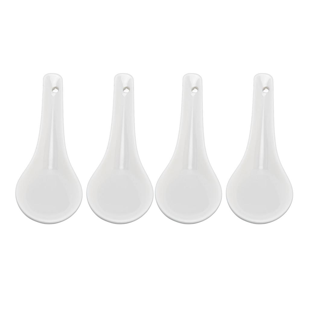 Ceramic Spoon Fine Workmanship Simple Elegant Long Handle Ceramic Material Chinese Soup Spoons