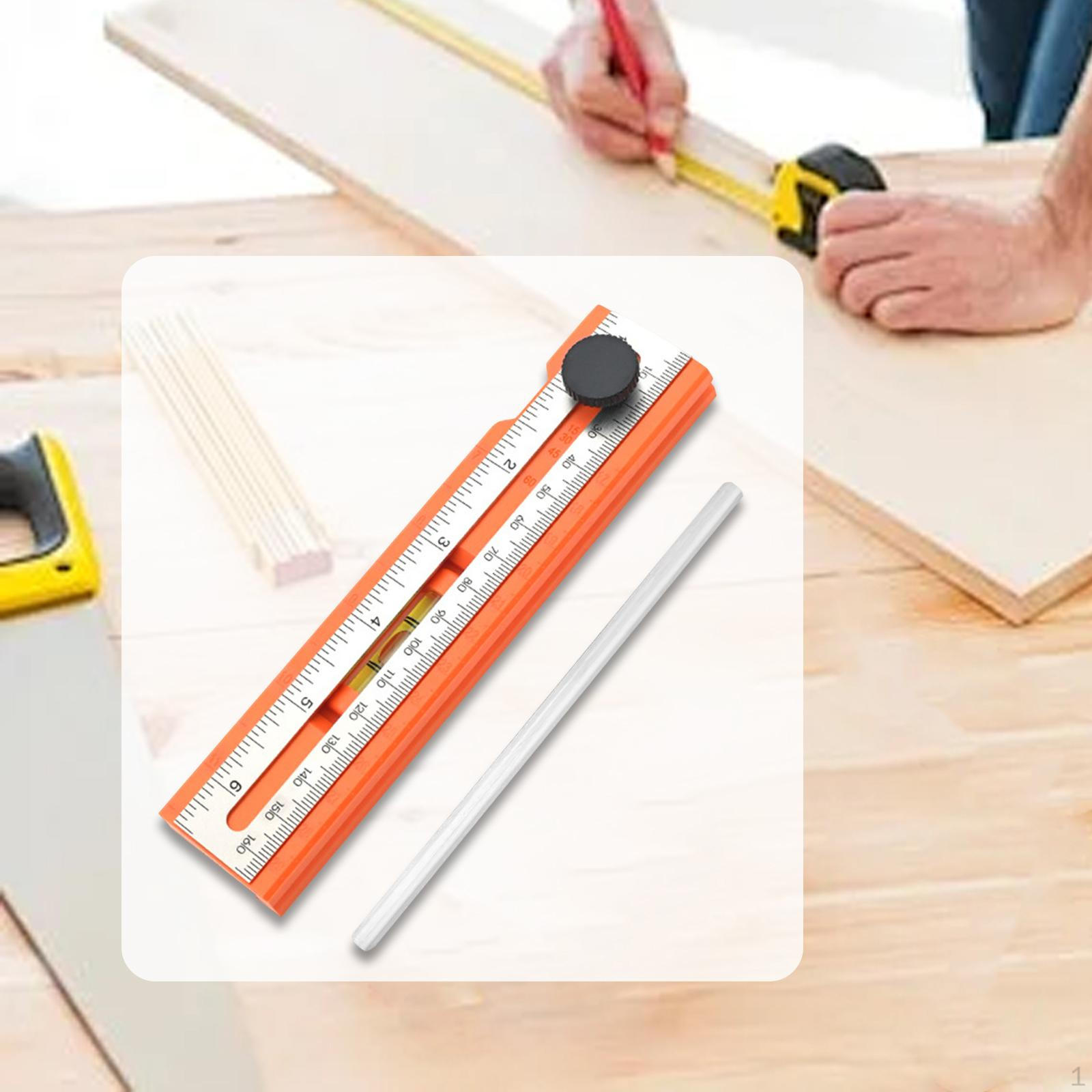 

1 Piece Multifunctional Carpentry Ruler Accurate Measuring Tool with Rotary Level for Deep Marking 1 Ruler