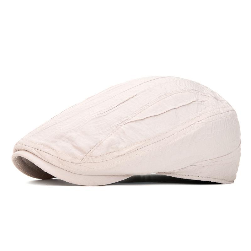 Pleated Beret Unisex Spring Summer Cap Newsboy Cap Forward Cap бежевый