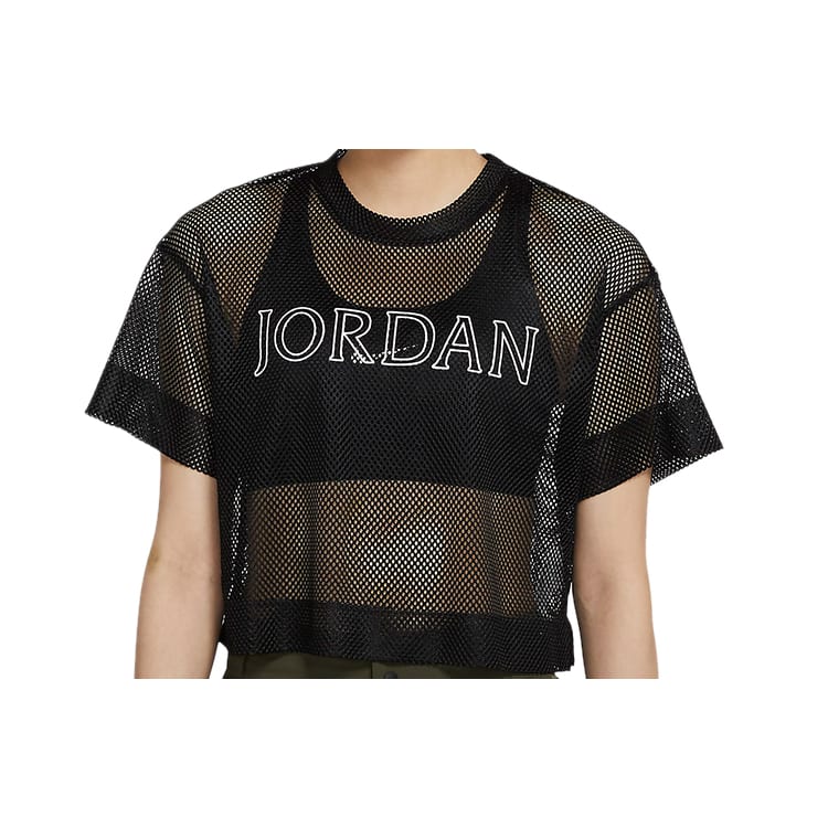 Jordan Crop Tops Women's Black Crew Neck Moderate CZ1892-010