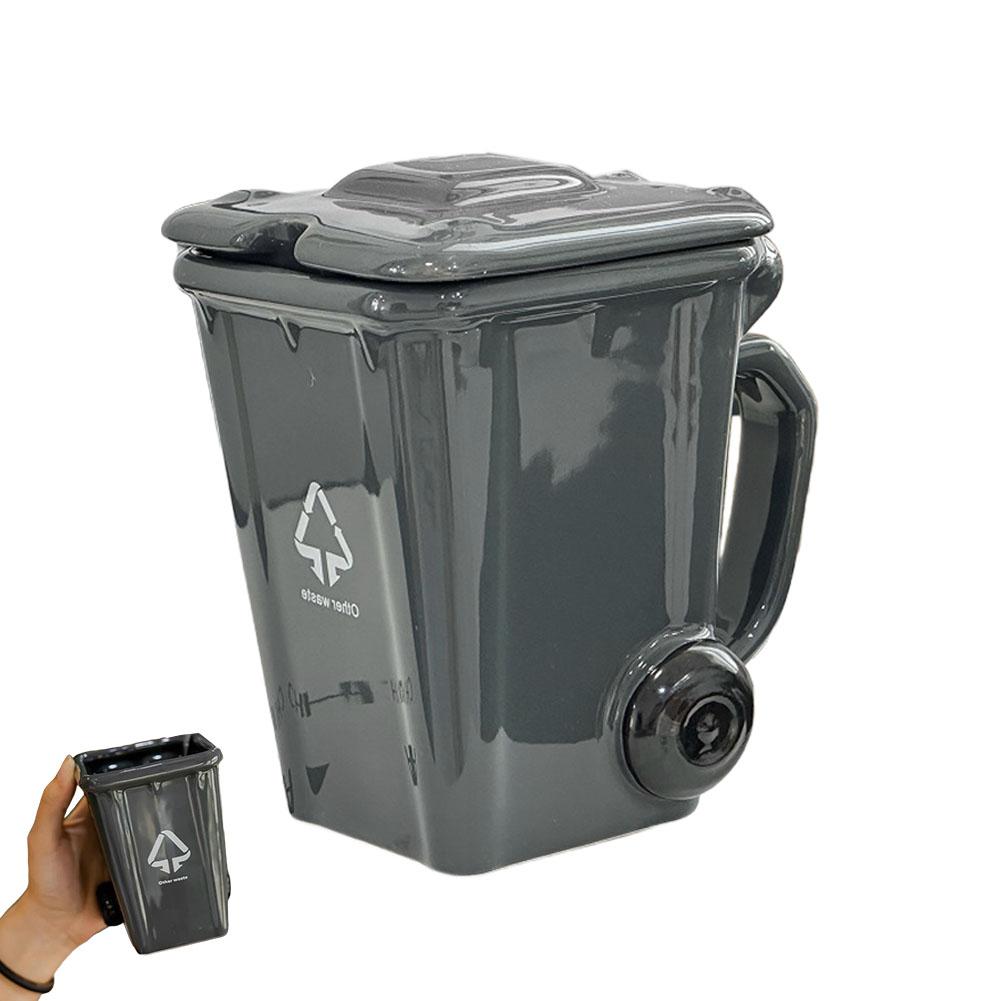 400ml Distinctive Trash Can Design Mug Trendy Office Coffee Mugs Creative Garbage Trash Can Shape Coffee Milk Cups 301-400ml чёрный