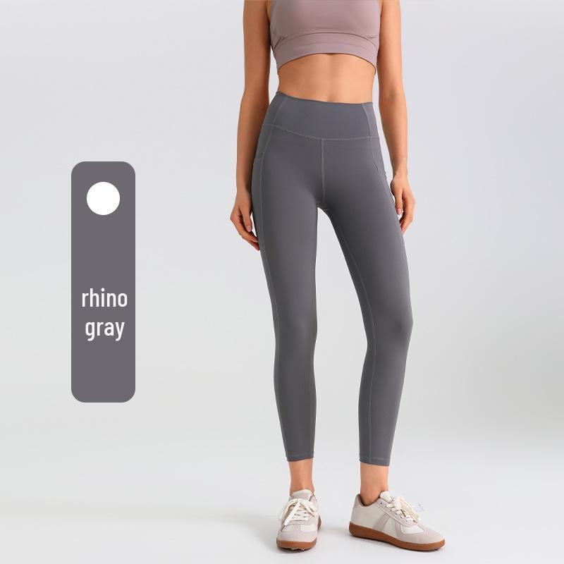 High-Waist Butt-Lift Yoga Pants with Side Pockets - Stretch Athletic Leggings for Women