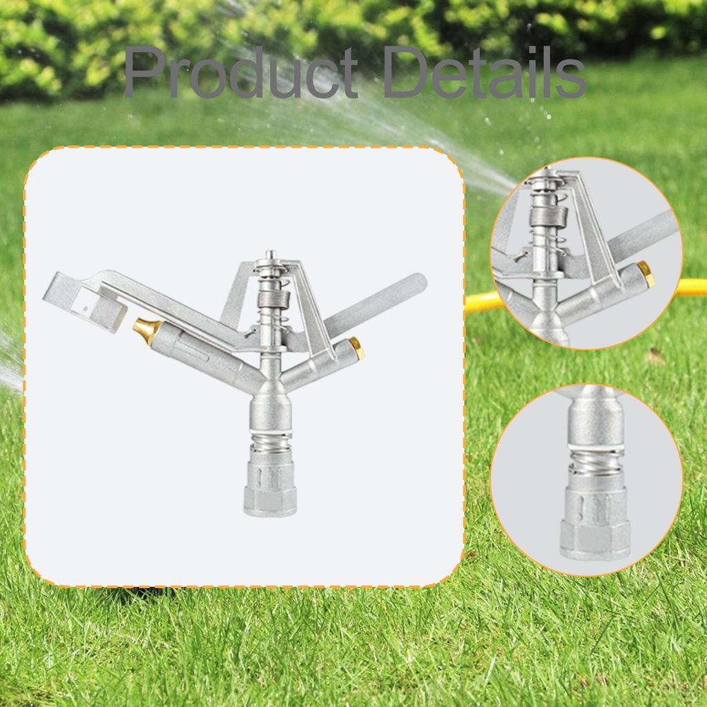 1" Inlet Rotary Garden Impact Sprinkler Adjustable Arm Multipurpose Replacement for Courtyard Parks