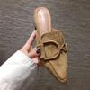 Fashion Female Shoes Cover Toe Butterfly-Knot Mules For Women 2024 Slippers Casual Square heel Loafers Slides  New Luxury Pointed