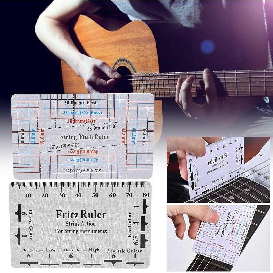 String Action Gauge Ruler PVC Guitar Setup Tool Kit with Height Measurement Scale for Electric Bass Acoustic Guitar Mandolin Banjo Ukulele 85 x 54mm