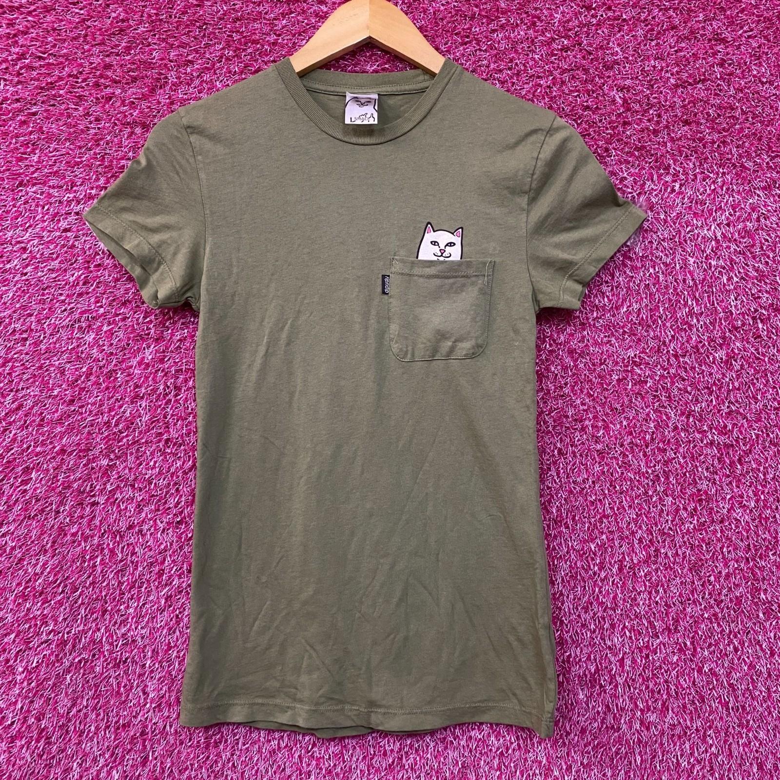 RIPNDIP Футболка мужская Lord Nermal с карманом, цвет зеленый, 100% хлопок 4XL