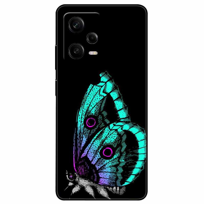 For Redmi Note 12 Pro 5G Case Note12 Covers TPU Black Silicone Starry Cover for Xiaomi Redmi Note 12 Pro+ 5G Plus Cartoon Soft
