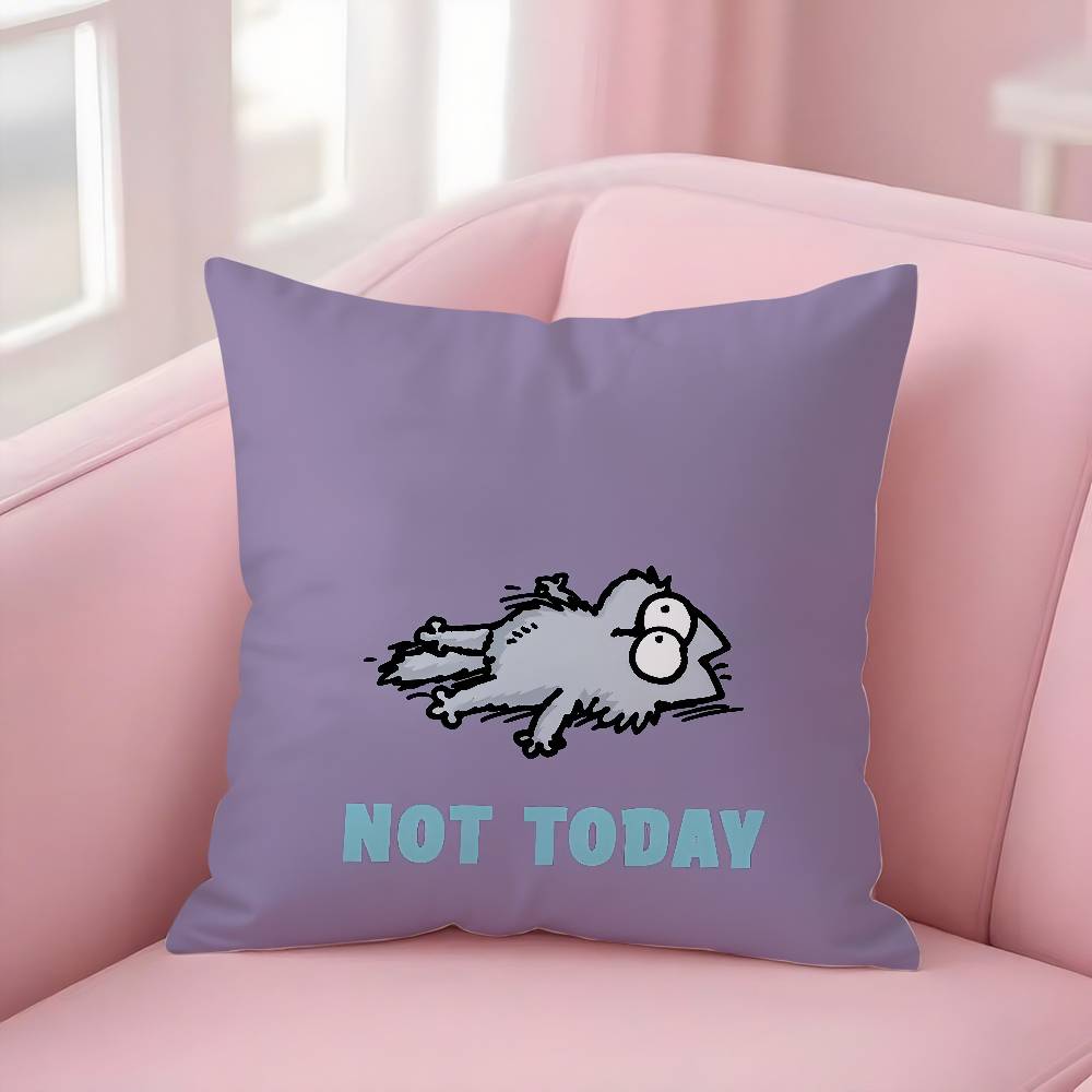 GORĄCY-Kreskówkowy S-Simons-Cat Poszewka na Poduszkę Pluszowa Tkanina Miękka Dwustronny Nadruk Sofa Ciepła Zima Dom Prezent Poszewka na Poduszkę