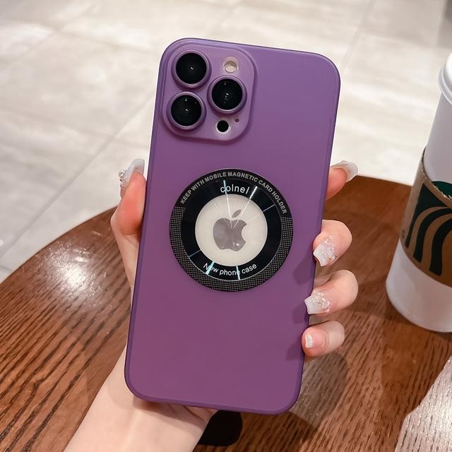 

Роскошный чехол для телефона Magsafe с беспроводной зарядкой для Iphone 14 13 12 11 Pro Max Plus, прозрачный магнитный матовый чехол-бампер For iPhone 11 фиолетовый