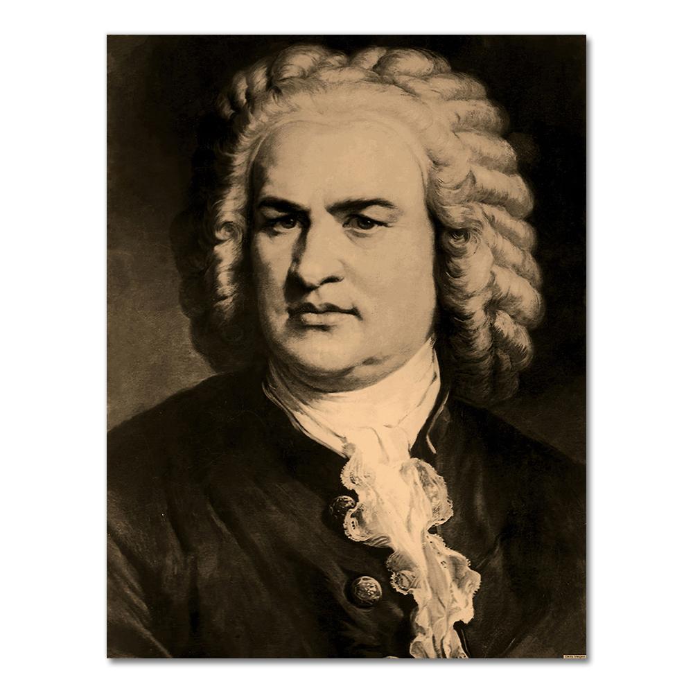 Johann Sebastian Bach German Musician Canvas Painting Vintage Wall Pictures Kraft Poster Coated Wall Stickers Home Decor Gift