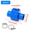 Water Temperature Sensor Adapter Pipe 28mm / 30mm / 32mm / 34mm / 36mm / 38mm / 40mm Gauge Radiator Hose Adapter Blue / Black