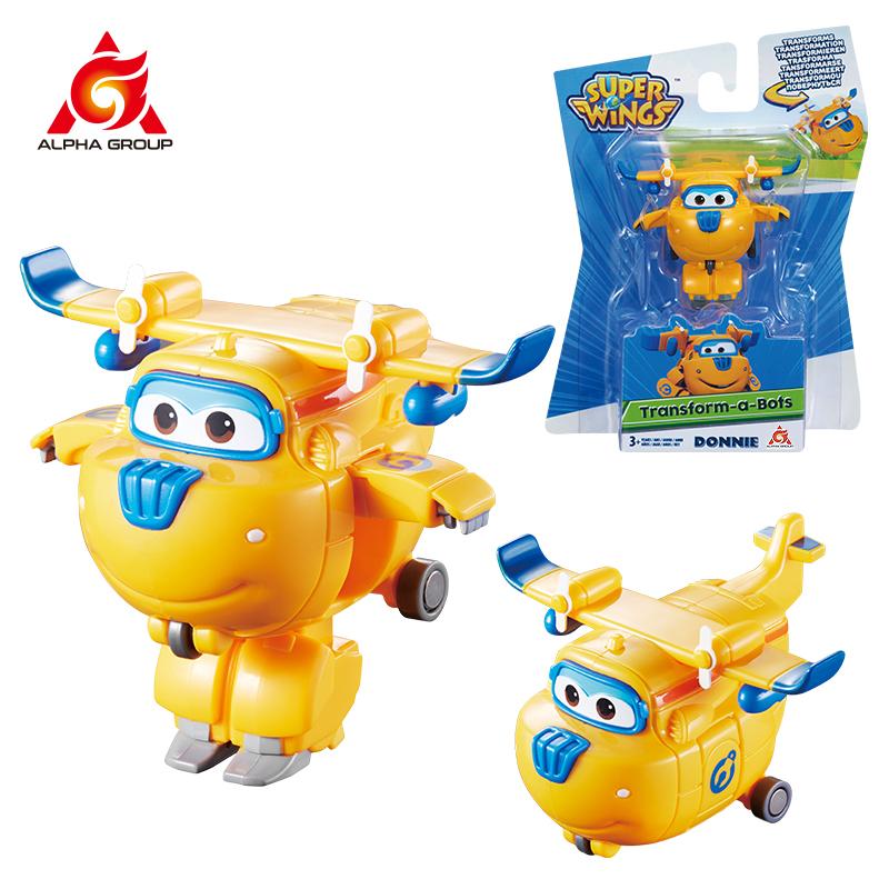 Super Wings Mini Dizzy Transform Roboter zu Flugzeug in 3 Schritten 5 cm Verformbare Actionfiguren 2 Modi Verwandlung Kinderspielzeug