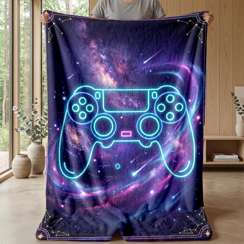 Neon Gamepad Jungle Theme blanket Lightweight Warm Flannel Blanket Decorative Throw Blanket for Home Decoration