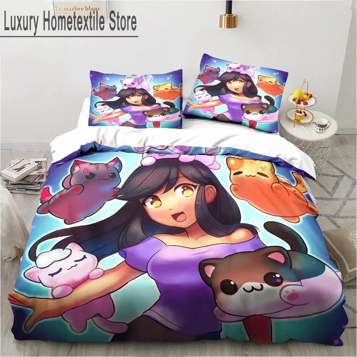 

Carton Game Lovely Aphmau featuring Wings Beding Set Young Boys Young Girls Twin Quen King-Sized Dimensionsd Dimensions Soft Duvet Cover Pilowcase Bed 135*200cm Eu-Single