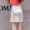 High Waist Hip Skirt Shiny Leather Skirt Half Body Skirt A-line PU Small Leather Short Skirt Female Sexy Club Skirts