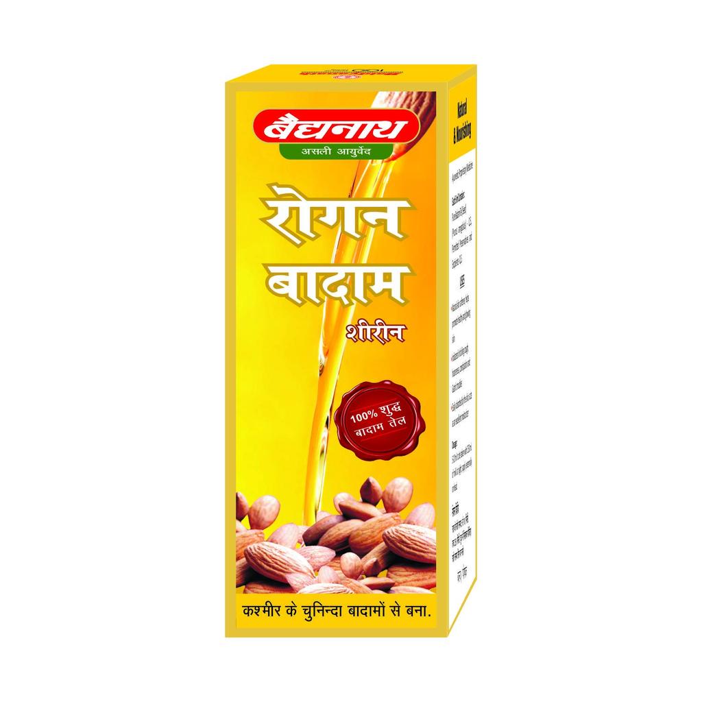 Baidyanath Jhansi Rogan Badam Shirin Cold Pressed Almond Oil 25 ml X Pack Of 3 Pure Nourishing Oil For Skin Hair And Infant Massage