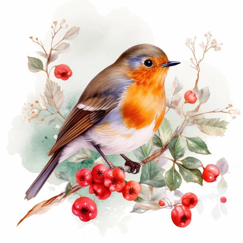 T768#Robin Bird Samolepka na stěnu Dětský pokoj Pozadí Domácí dekorace Nástěnná malba Tapeta do obývacího pokoje Legrační obtisk